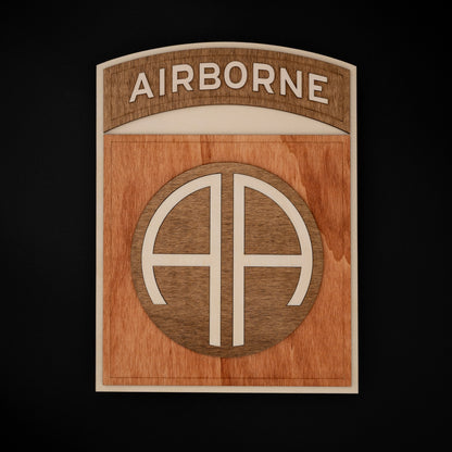 Applique murale 82nd Airborne en bois – US Army Seconde Guerre mondiale
