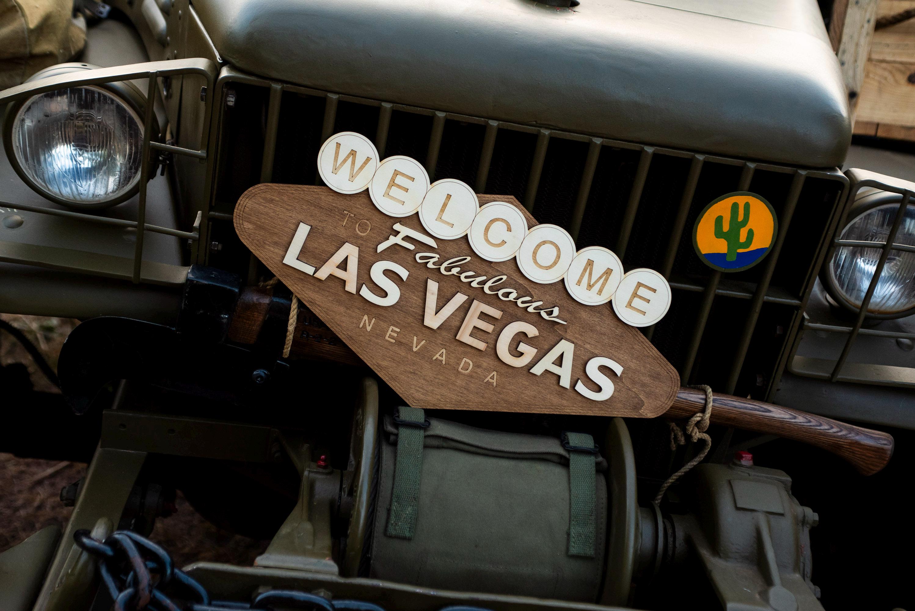 Décoration murale bois welcome to fabulous las vegas