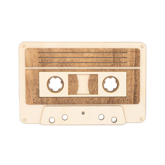 Cassette audio en bois – Décoration murale rétro années 80/90