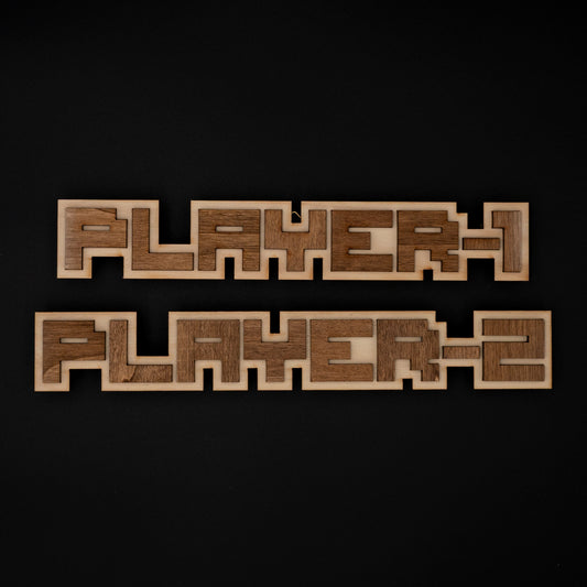 Décoration murale en bois Player 1 / Player 2 – Cadeau couple gamer