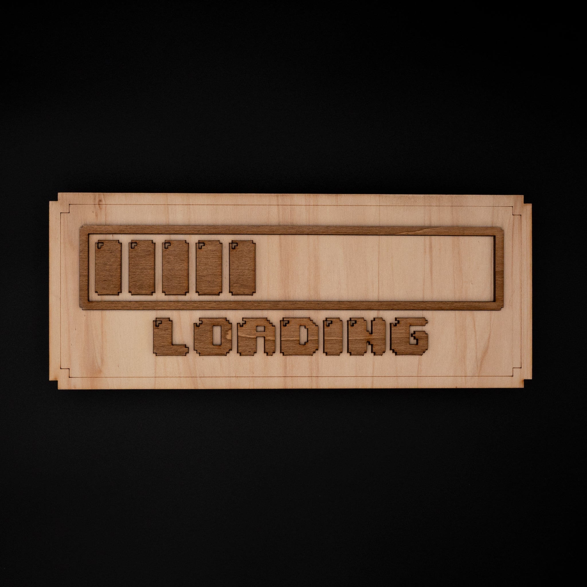 décoration murale bois geek barre chargement loading gaming