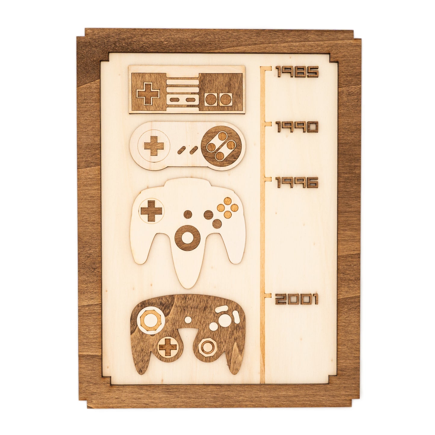 Timeline consoles rétro – Décoration murale bois rétro gaming