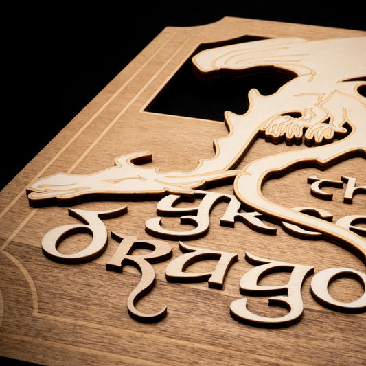 Enseigne murale Green Dragon Inn – Décoration fantasy inspirée du Seigneur des Anneaux