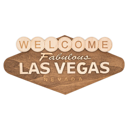 Welcome to Fabulous Las Vegas – Plaque murale en bois vintage USA