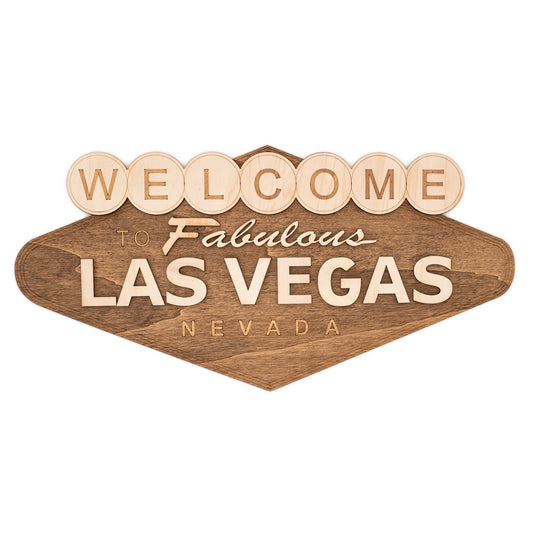 Welcome to Fabulous Las Vegas – Plaque murale en bois vintage USA