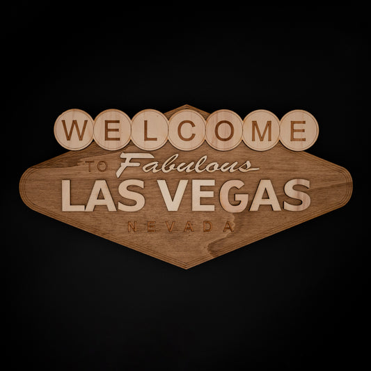 Welcome to Fabulous Las Vegas – Plaque murale en bois vintage USA