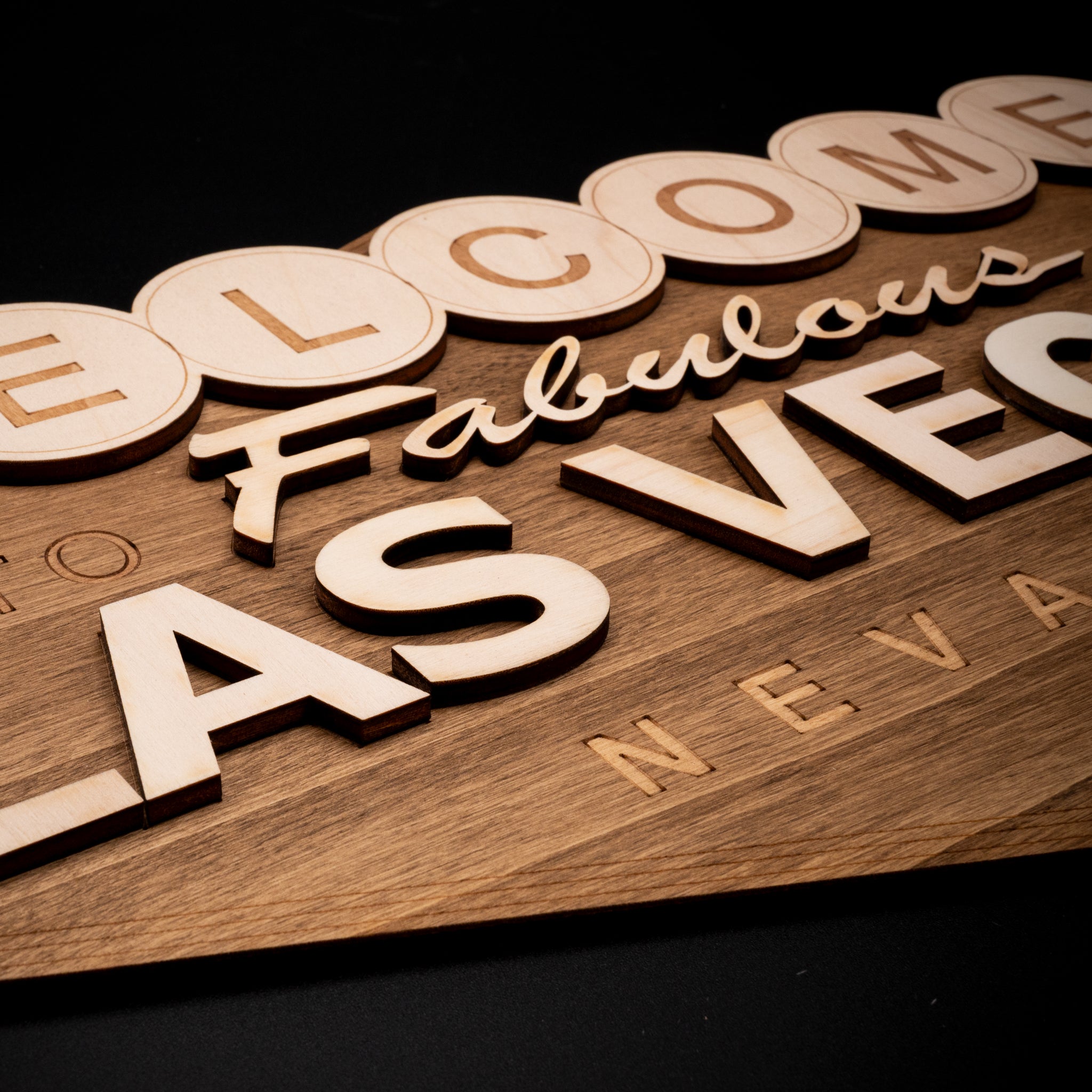 décoration murale bois américaine welcome to fabulous las vegas
