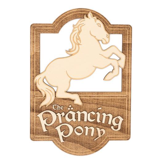 Enseigne murale Prancing Pony – Décoration fantasy inspirée du Seigneur des Anneaux
