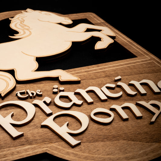 Enseigne murale Prancing Pony – Décoration fantasy inspirée du Seigneur des Anneaux