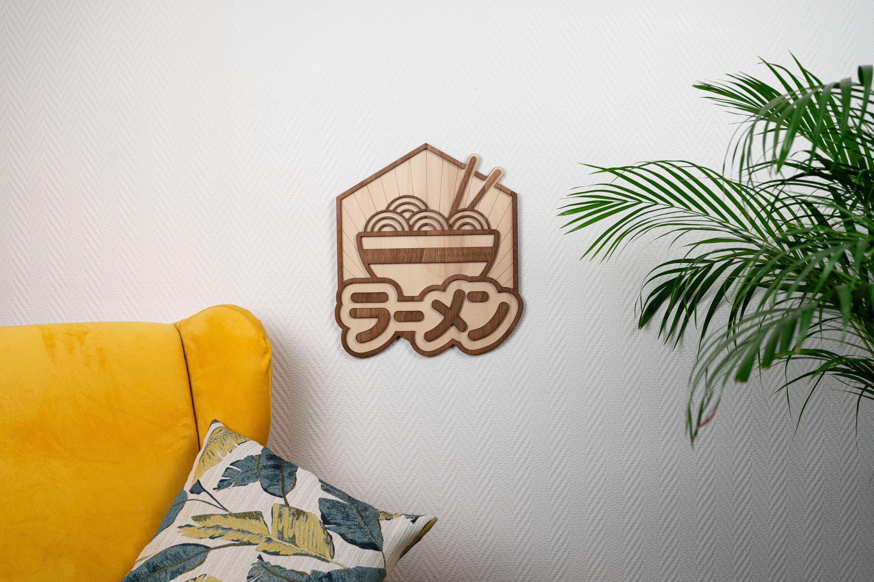 décoration murale bois bol ramen japonais