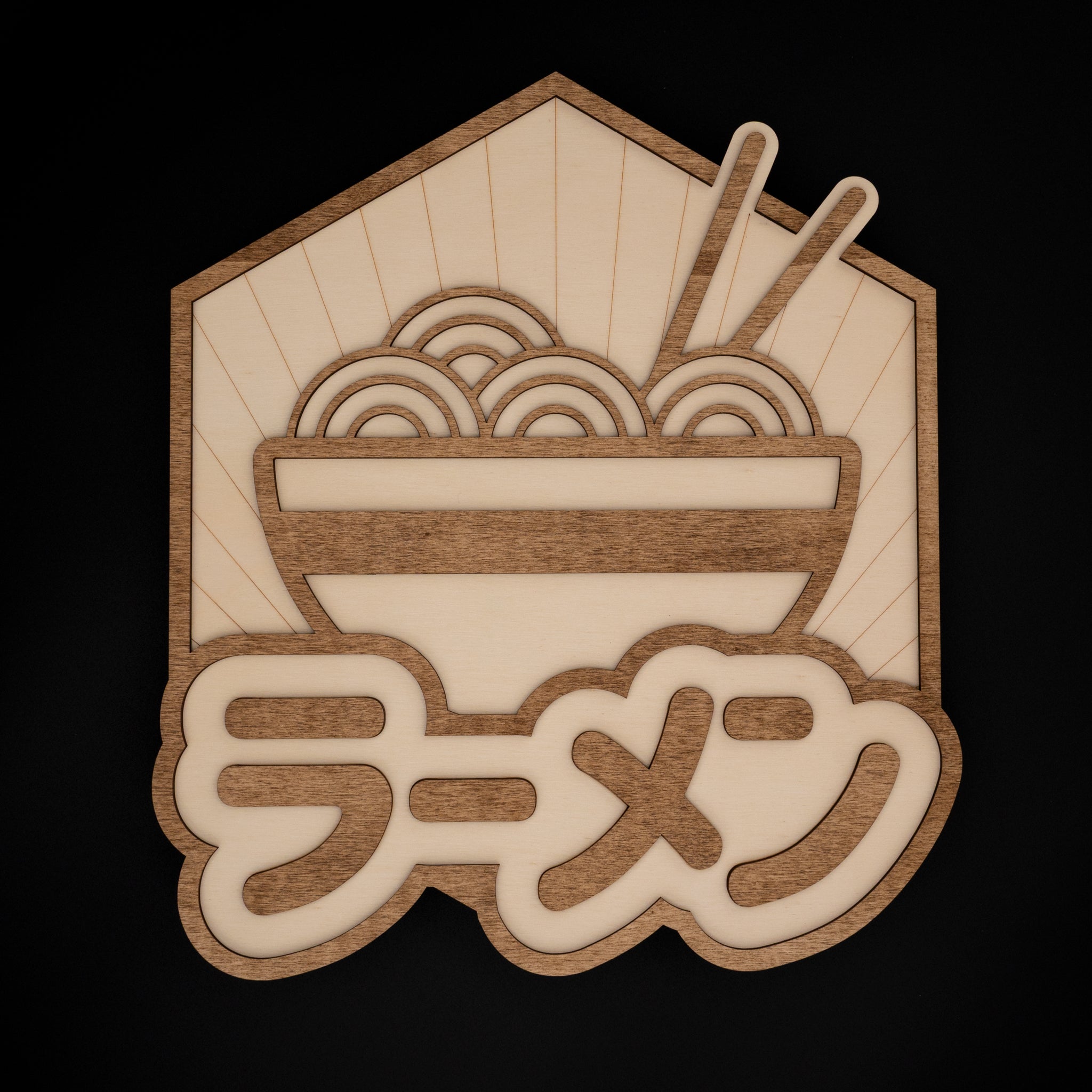 décoration murale bois japonaise bol ramen nouilles asiatiques