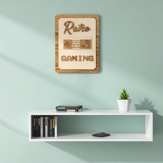 Décoration murale en bois – Rétrogaming 8-bit style vintage geek