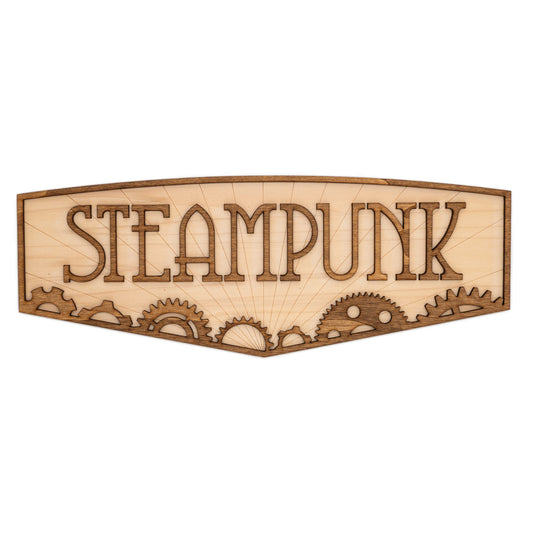 Applique murale steampunk en bois – Décoration rétrofuturiste
