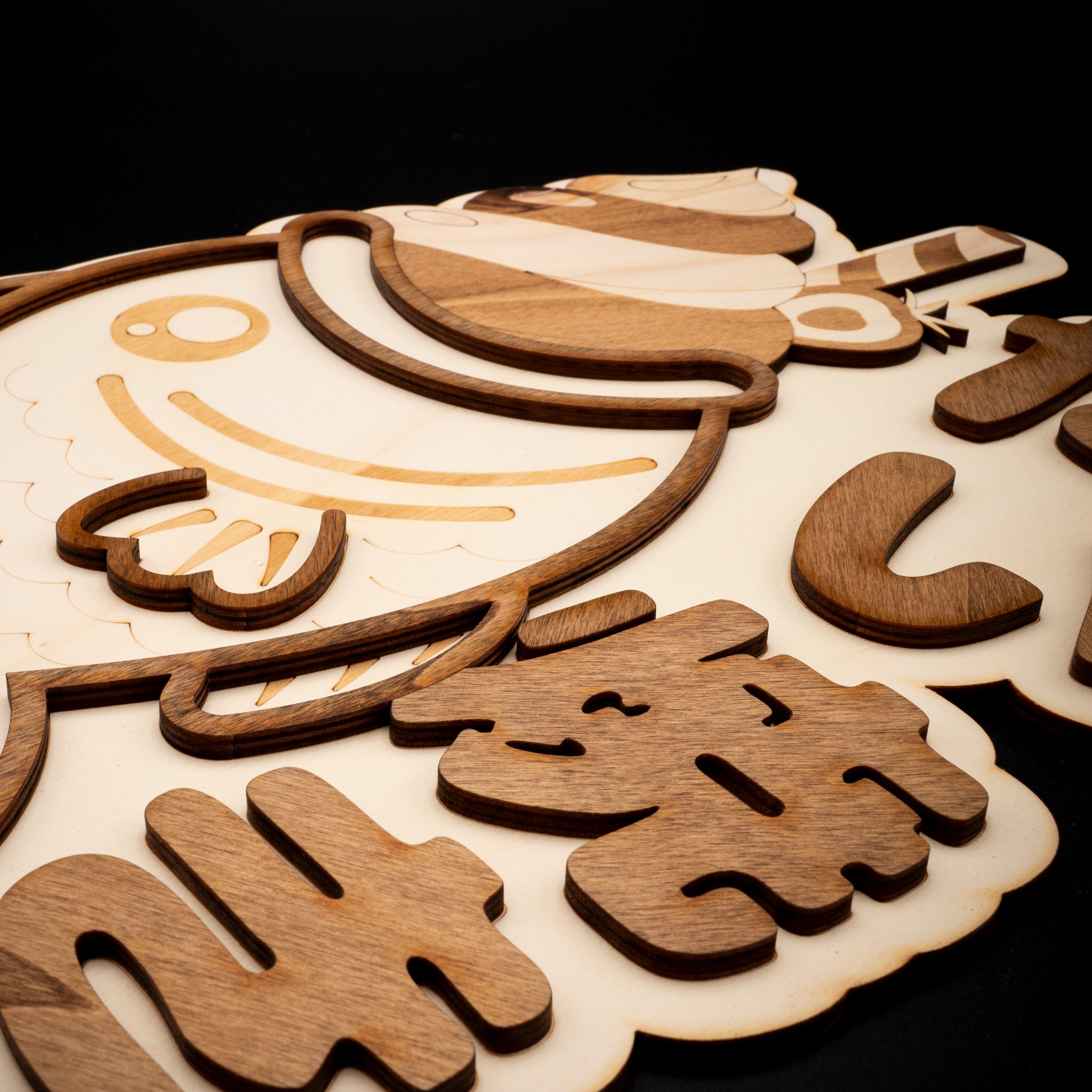 décoration murale bois cuisine japonaise taiyaki gaufre poisson