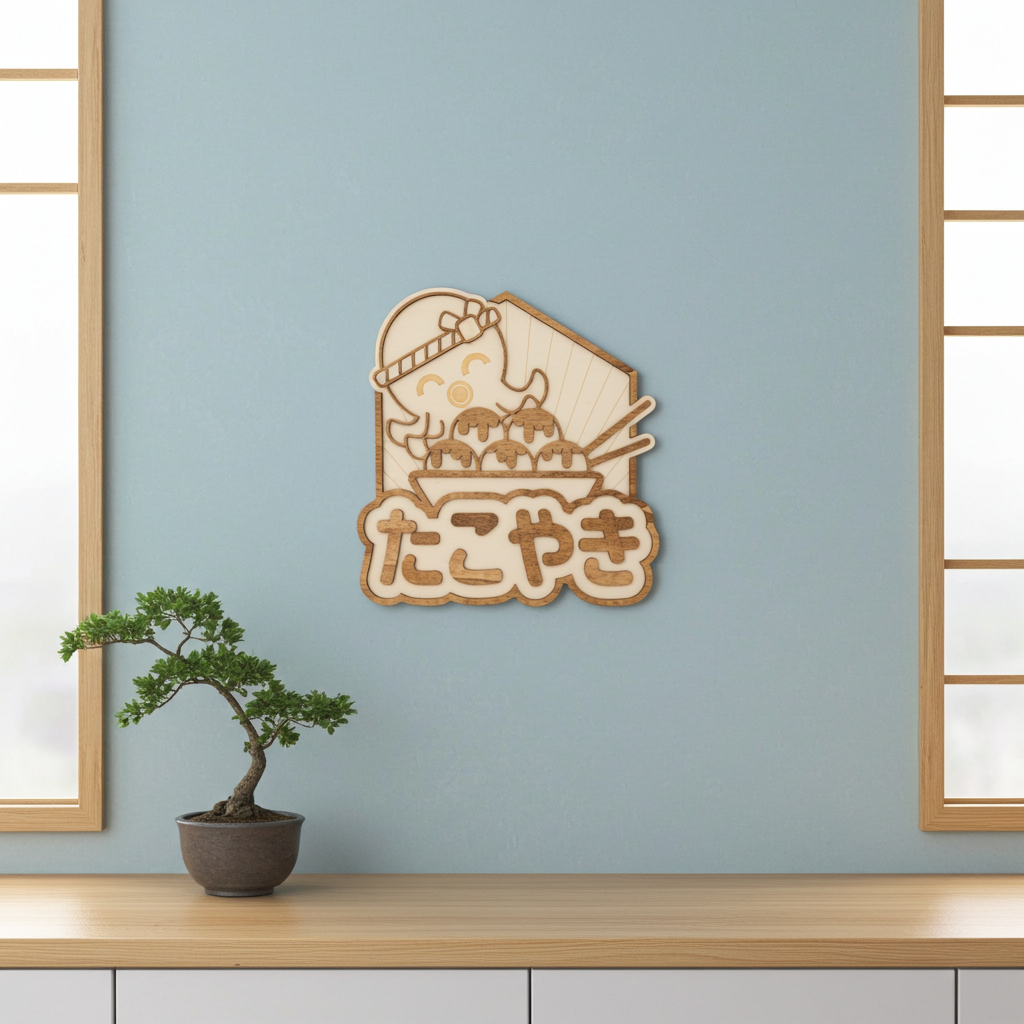 Takoyaki – Décoration murale bois street food japonaise