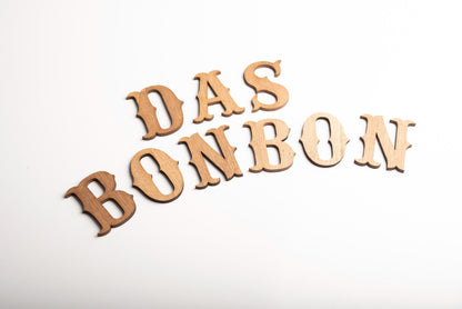 Lettres décoratives bois vintage rétro cirque western ancien personnalisé prénom texte idée cadeau enfant mignon