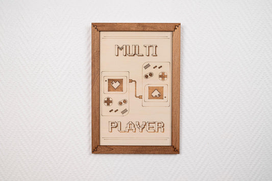 Decorative Wooden Multi Player Table - Retro 8-bit Gaming - Vintage Geek Couple Valentine's Day Gift