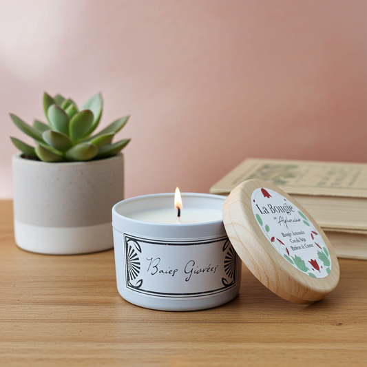 Bougie parfumée baies givrées en cire de soja naturelle - Parfum d’un hiver frais et raffiné