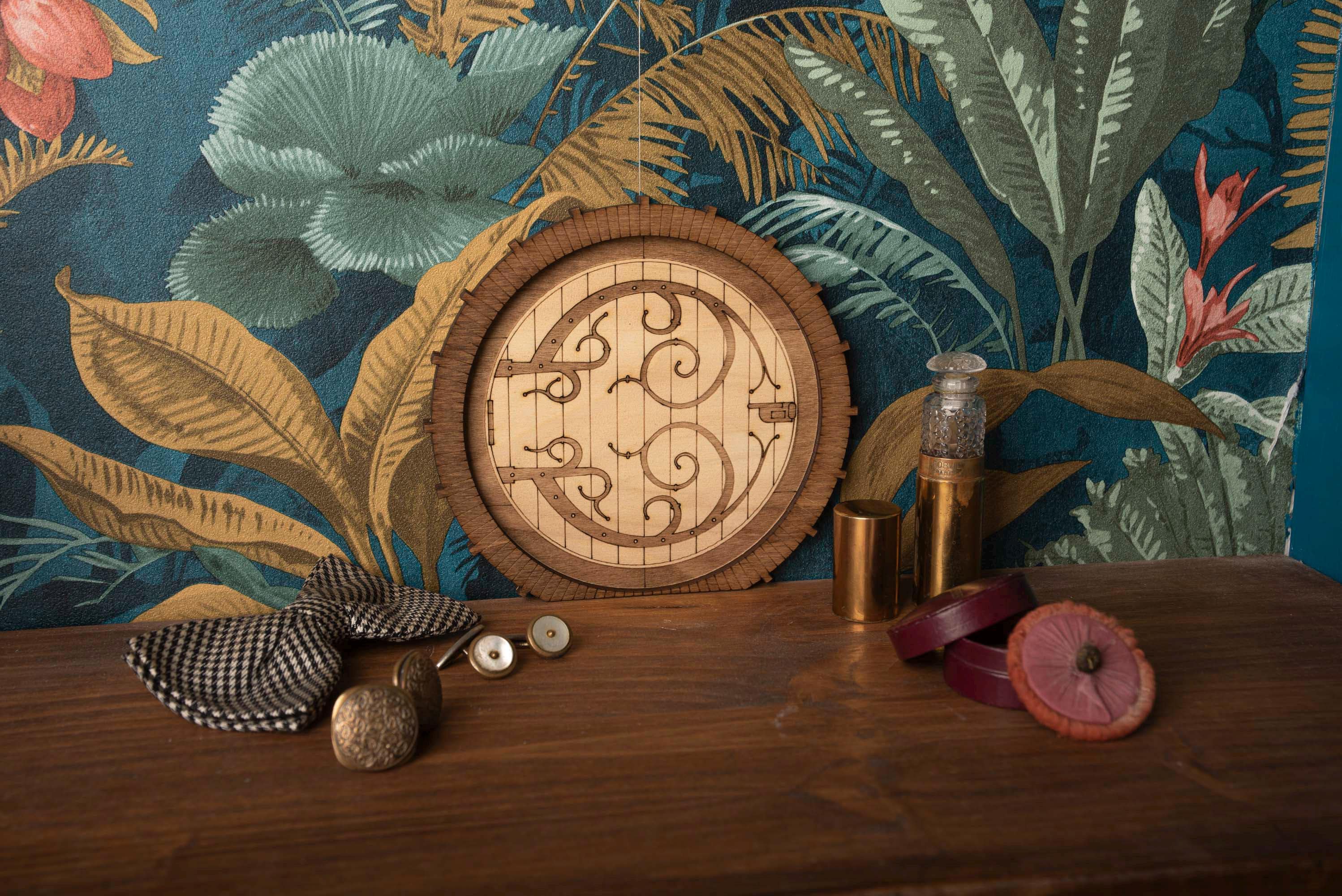 Porte de Hobbit miniature artisanale bois