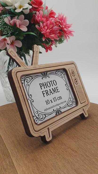 Cadre photo TV Vintage Format 10x15cm rétro geek retrogaming décoration nostalgie années 80 cadeau original