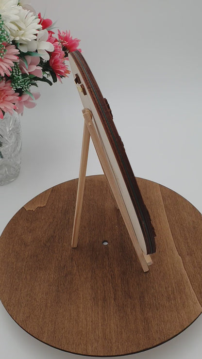 Miroir mural japonais en bois 30 cm – Sakura cerisier en fleurs gravé laser – Art mural rond style japonais – Panneau Hanami zen Shoji