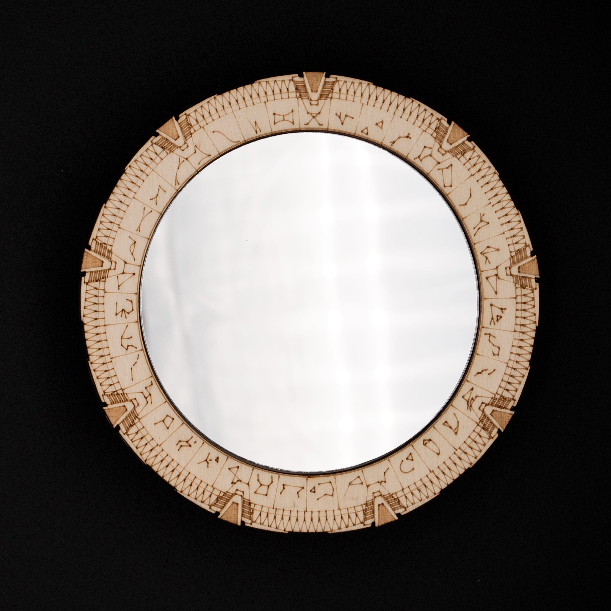 miroir miniature bois stargate porte des étoiles
