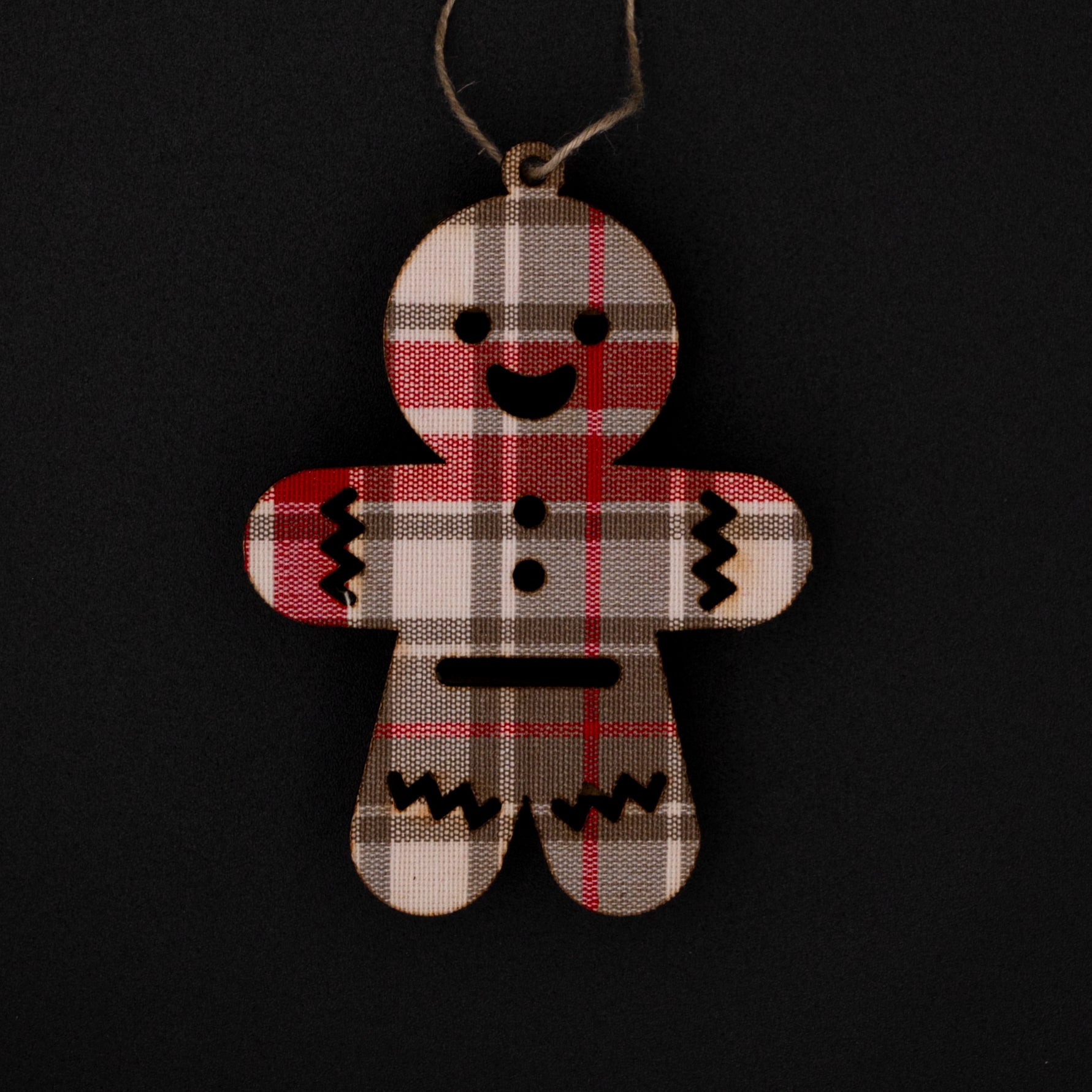 suspension noël bois tissu bonhomme kelsch alsacien