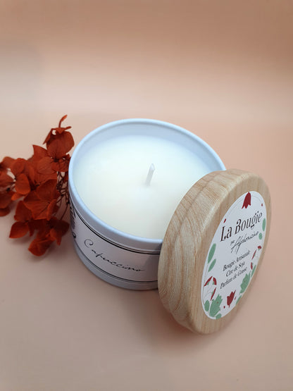 Bougie parfumée Capuccino – White Edition | Cire de soja naturelle | Fabriquée en France