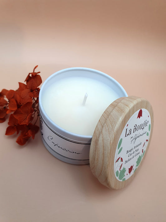 Bougie parfumée Capuccino – White Edition | Cire de soja naturelle | Fabriquée en France