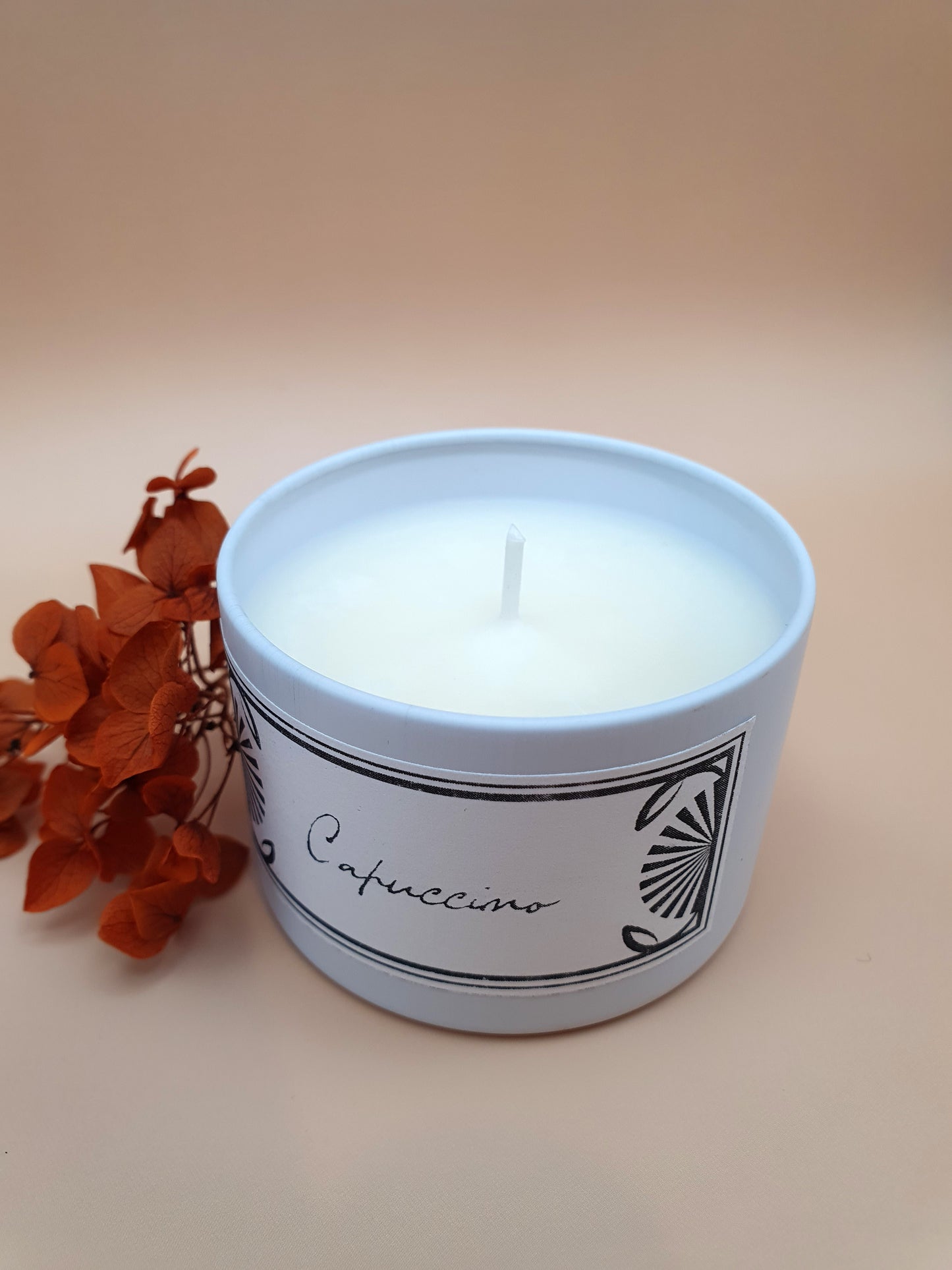 Bougie parfumée Capuccino – White Edition | Cire de soja naturelle | Fabriquée en France