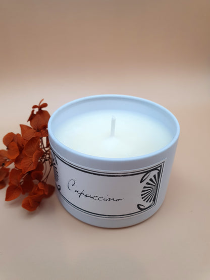 Bougie parfumée Capuccino – White Edition | Cire de soja naturelle | Fabriquée en France