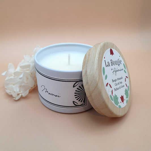 Bougie parfumée Monoi – White Edition | Cire de soja naturelle | Fabriquée en France